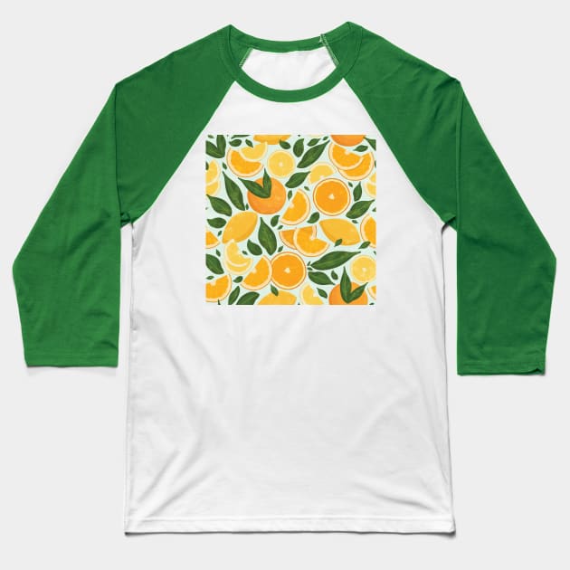 Summery Citrus Mood / Mint Splash Baseball T-Shirt by matise